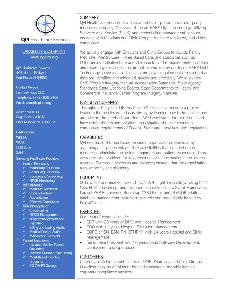 QPI Division Narrative Clinic Groups 09292021 002 -QPI Healthcare Services